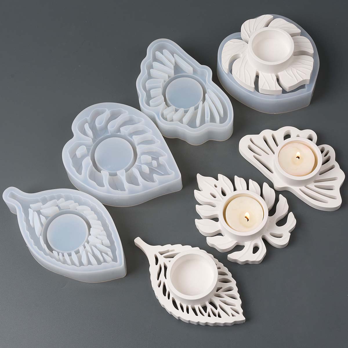 Candle Lighter - Folhas castiçal molde de silicone diy