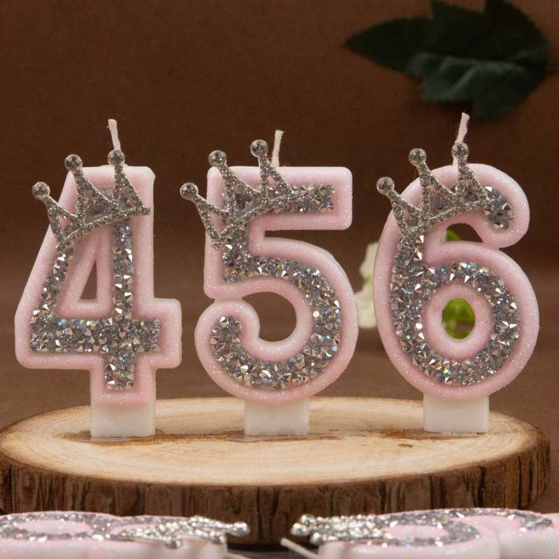 Velas digitais 0-9 rosa prata  - Paraffin Wax avaliação e preço