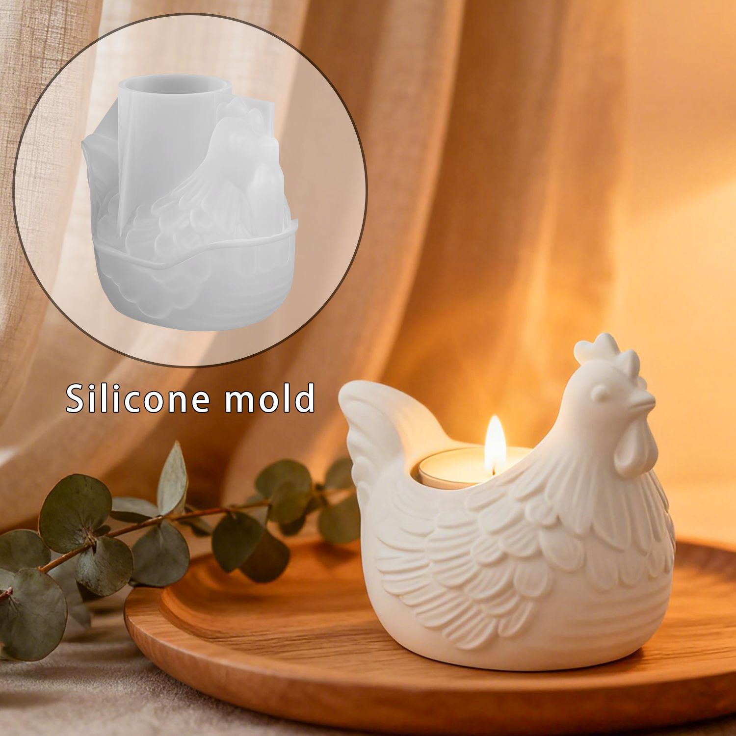 Diy 3d pequeno frango castiçal - Candle Molds avaliação e preço